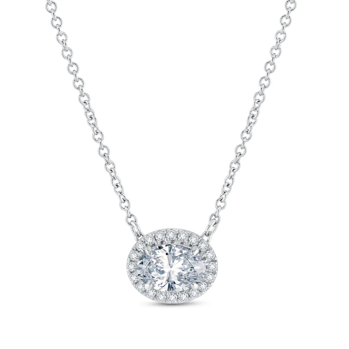 Lab Grown Diamond 1 1/2 Carat Halo Pendant