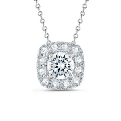 Lab Grown Diamond 1/2 Carat Halo Pendant