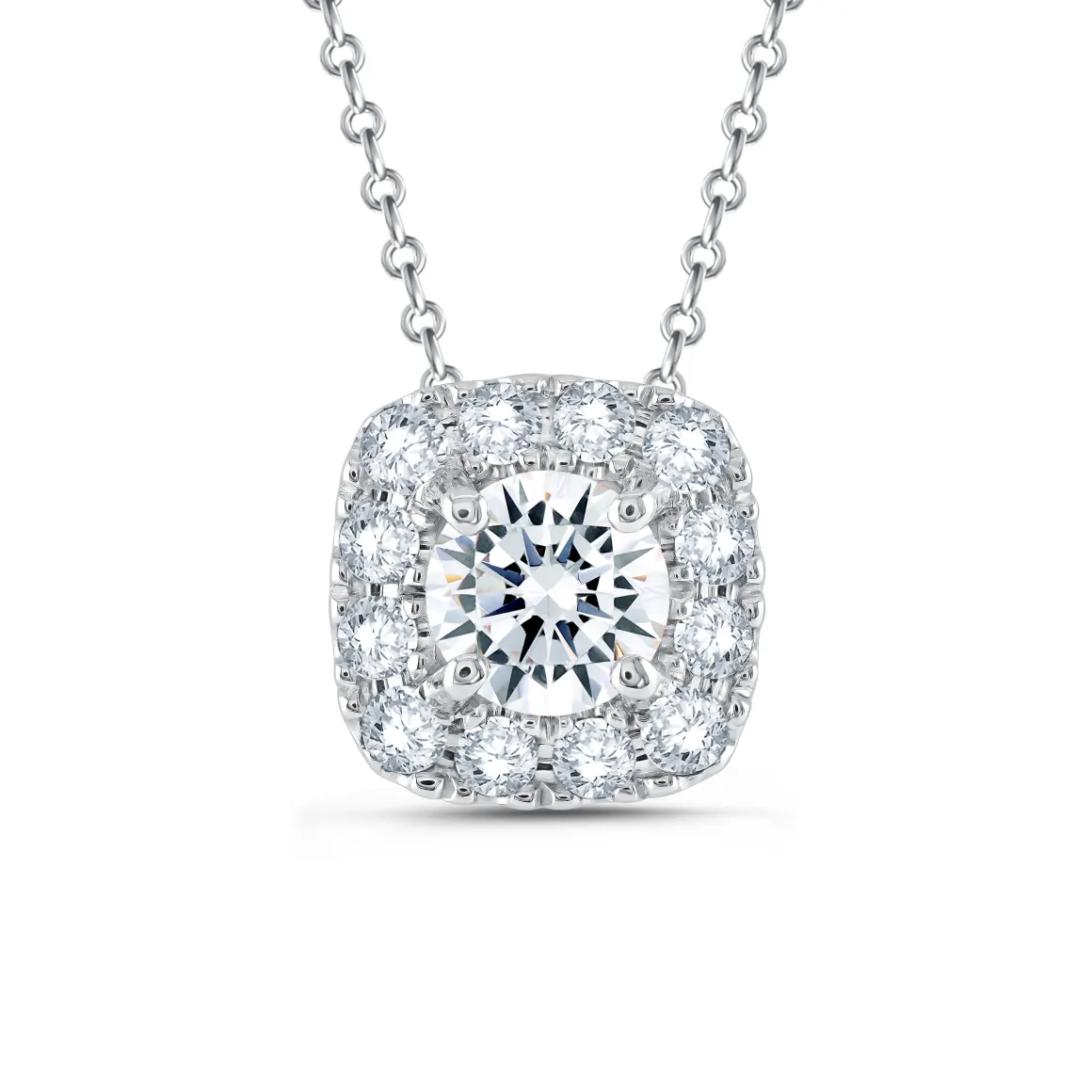 Lab Grown Diamond 1/2 Carat Halo Pendant