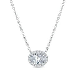 Lab Grown Diamond 1 Carat Halo Pendant