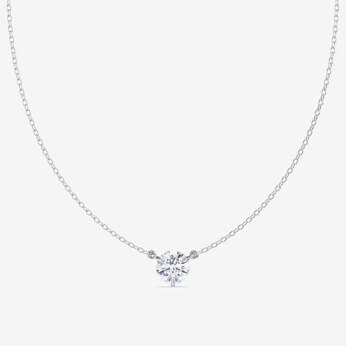 Lab Grown Solitaire 1 1/2 Carat Diamond Pendant