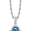 London Blue Topaz And Diamond Pendant