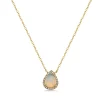 Opal And Diamond Halo Necklace