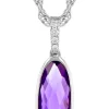 Purple Amethyst And Diamond Pendant