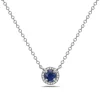 Sapphire And Diamond Halo Necklace