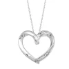 Silver Diamond Accent .03ct Heart Necklace