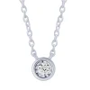Sterling Silver 0.05Ct Miracle Solitaire Bezel Set Necklace