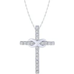 Sterling Silver 1/5Ctw Cross Pendant
