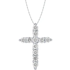 Sterling Silver 1/4Ctw Dia Cross Pendant