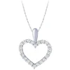 Sterling Silver 1/4Ctw Dia Heart Outline Pendant