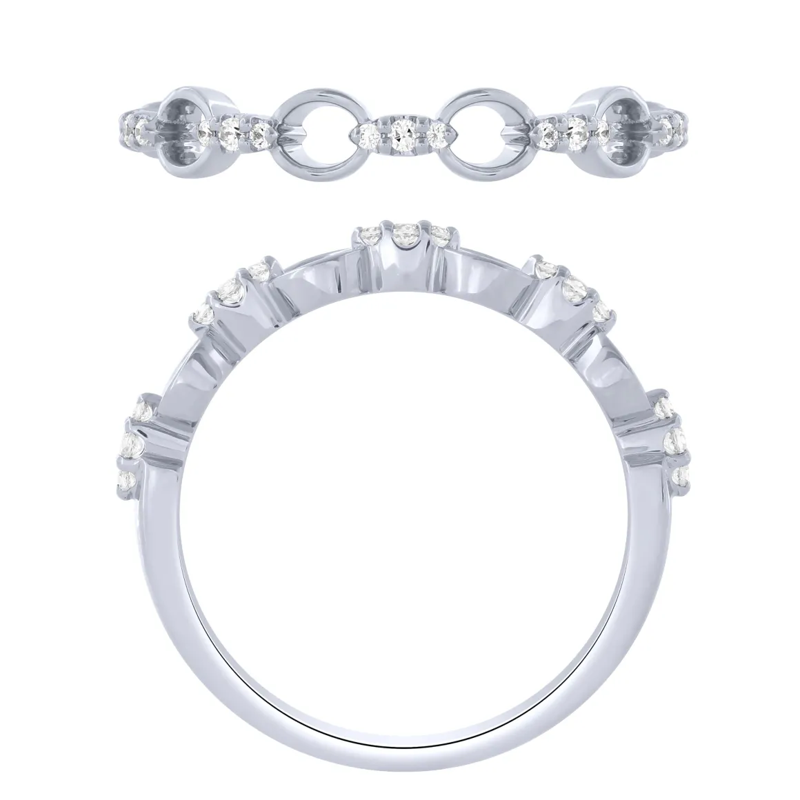 Sterling Silver 1/10Ctw Diamond Stckable Ring