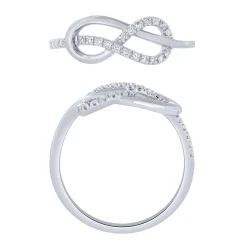Sterling Silver 0.10Ctw Diamond Open Knot Ring