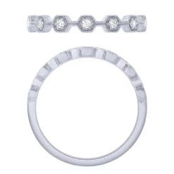 Sterling Silver 1/10Ctw Diamond Stackable Band