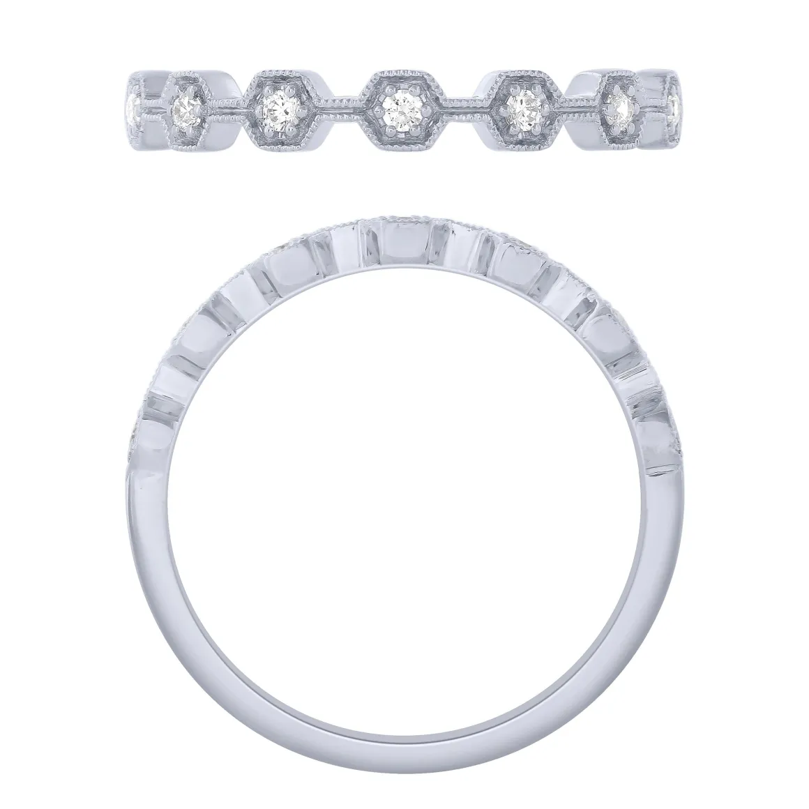Sterling Silver 1/10Ctw Diamond Stackable Band