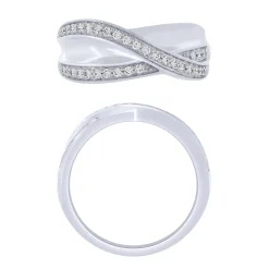 Sterling Silver 1/3Ctw Diamond Wide Fashion Ring
