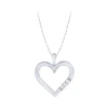 Sterling Silver 0.04Ctw Diamond Heart Pendant