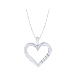 Sterling Silver 0.04Ctw Diamond Heart Pendant