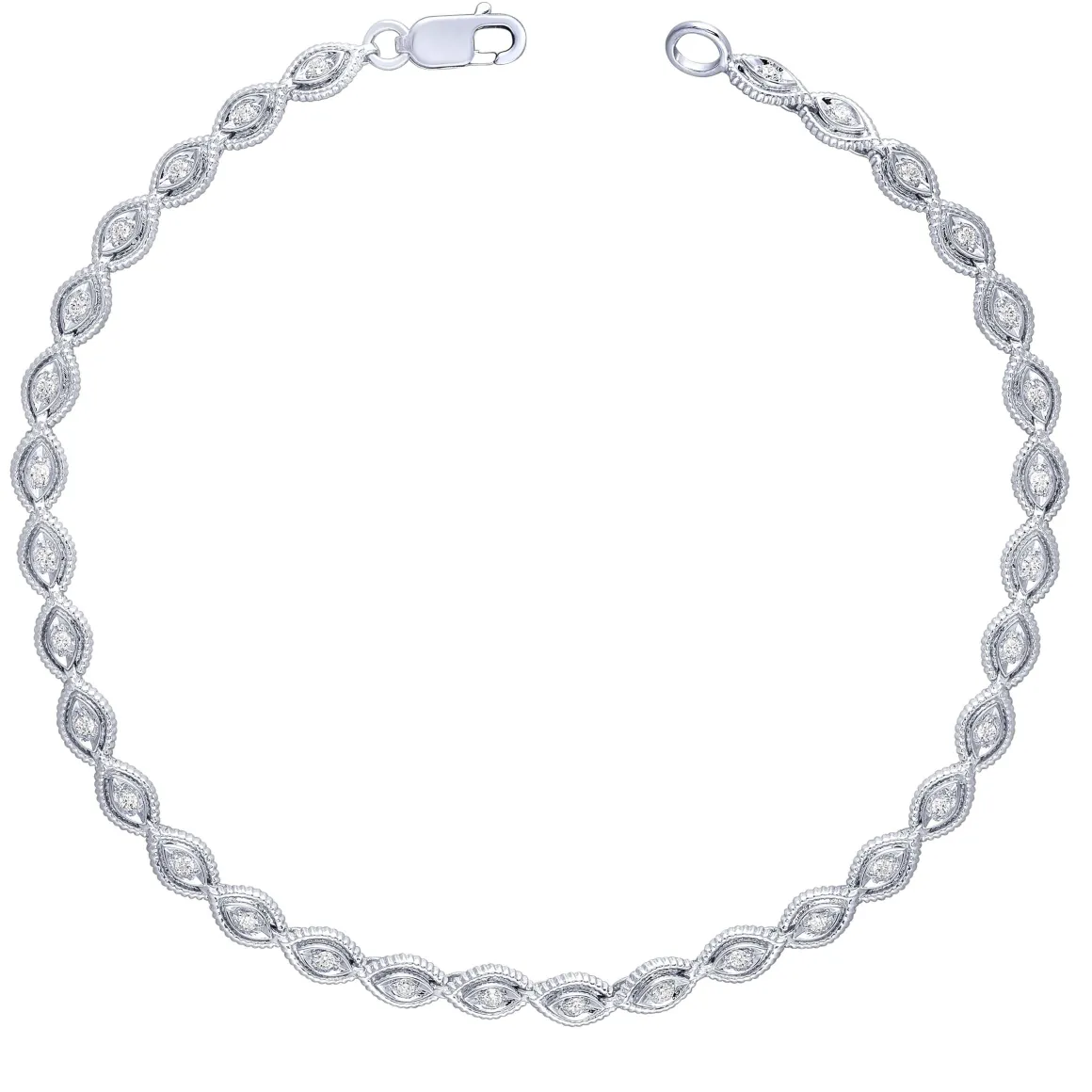 Sterling Silver 1/4Ctw Diamond Fashion Bracelet