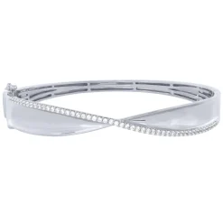 Sterling Silver 3/4Ctw Diamond Bangle