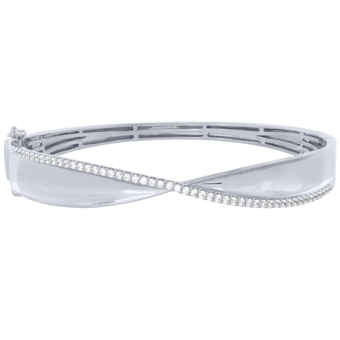 Sterling Silver 3/4Ctw Diamond Bangle