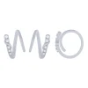 Sterling Silver 0.06Ctw Diamond Ear Climber Earrings