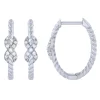 Sterling Silver 1/10Ctw Diamond Twisted Hoops