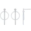 Sterling Silver 1/5Ctw Diamond Geometric Dangle Earrings