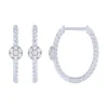 Sterling Silver 0.16Ctw Fashion Oval Hoop Earrings