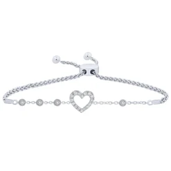 Sterling Silver 2/5Ctw Heart Friendship Bracelet