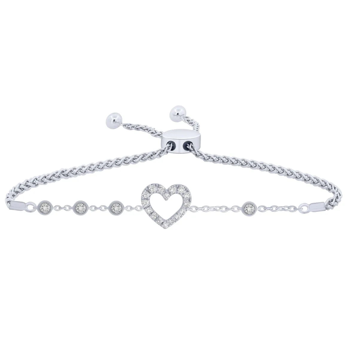 Sterling Silver 2/5Ctw Heart Friendship Bracelet