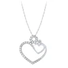 Sterling Silver 0.13Ctw Heart Mother & Child Pendant