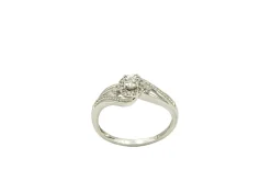 Sterling Silver Diamond Pure Promise Halo Ring