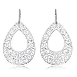 Sterling Silver Gypsy Swirl Teardrop Earrings