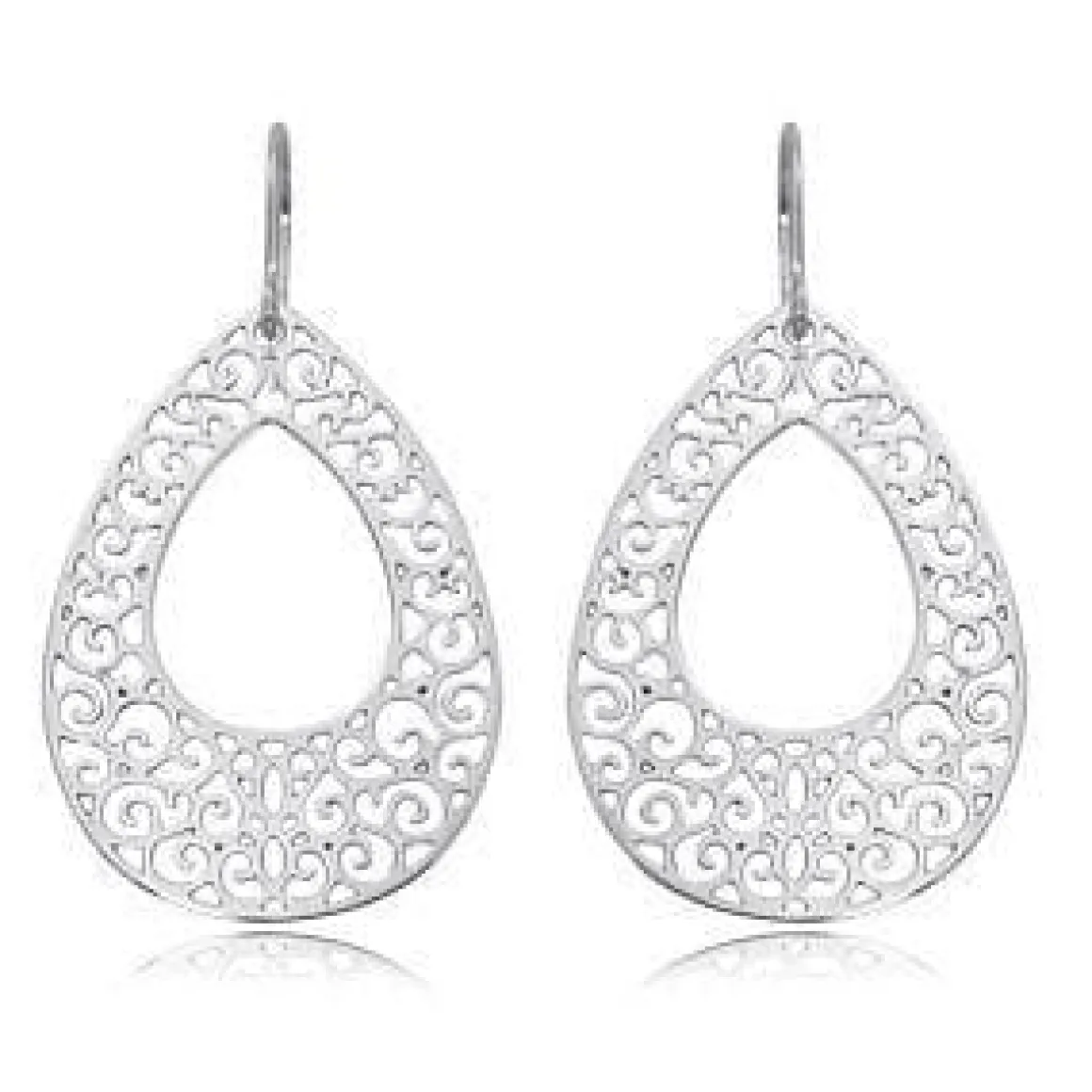 Sterling Silver Gypsy Swirl Teardrop Earrings