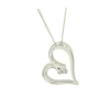 Sterling Silver Heart Pendant With 1 Round Diamond