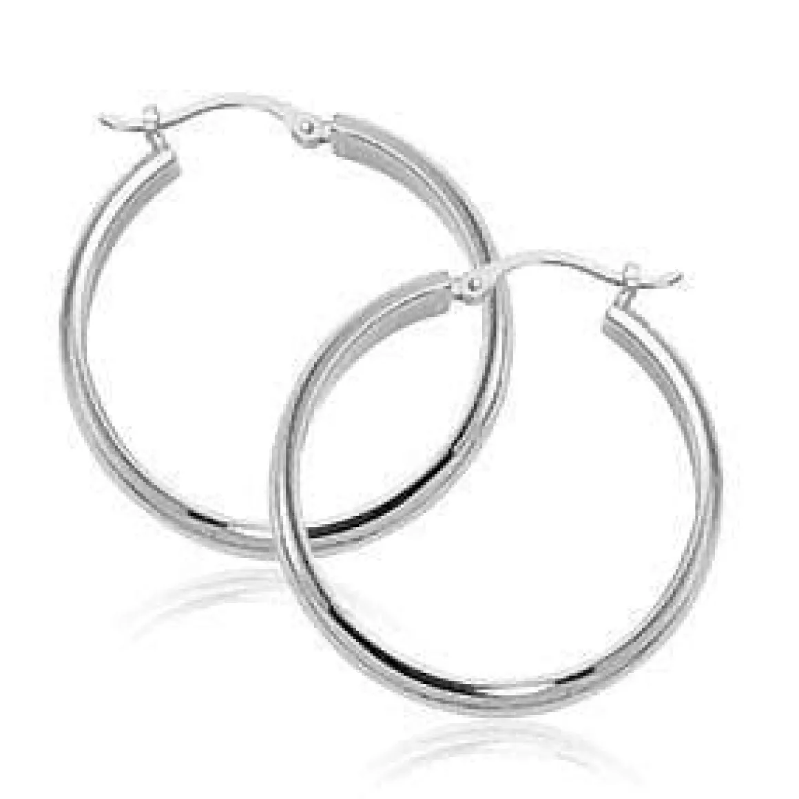 Sterling Silver Lg 1/2 Round Tubing Earrings