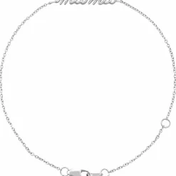 Sterling Silver Mama Script Bracelet 6.5-7.5"
