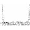 Sterling Silver Mama Script Necklace 18"