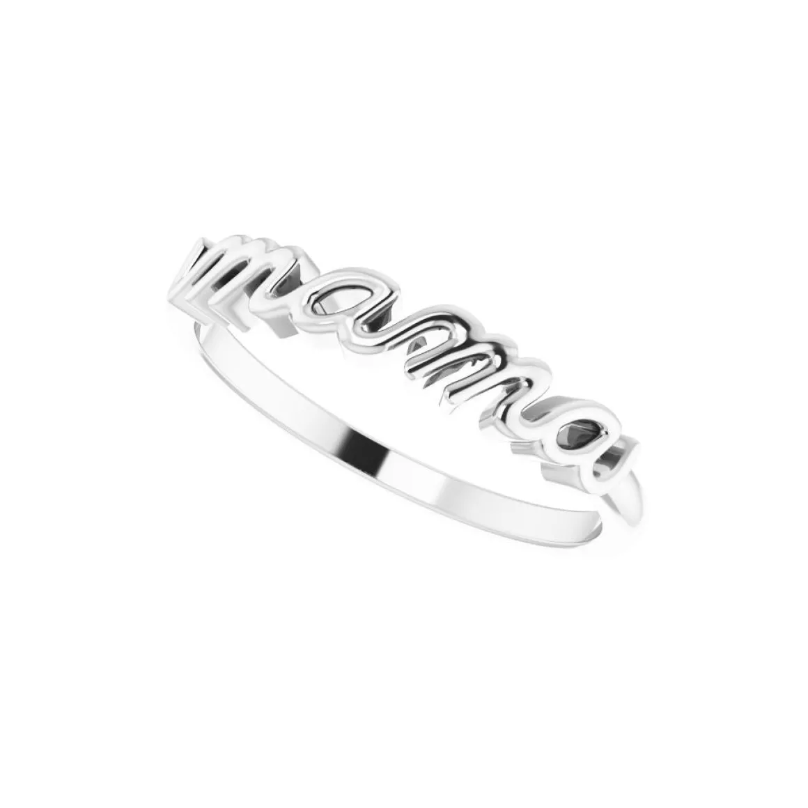 Sterling Silver Mama Script Ring Size 7