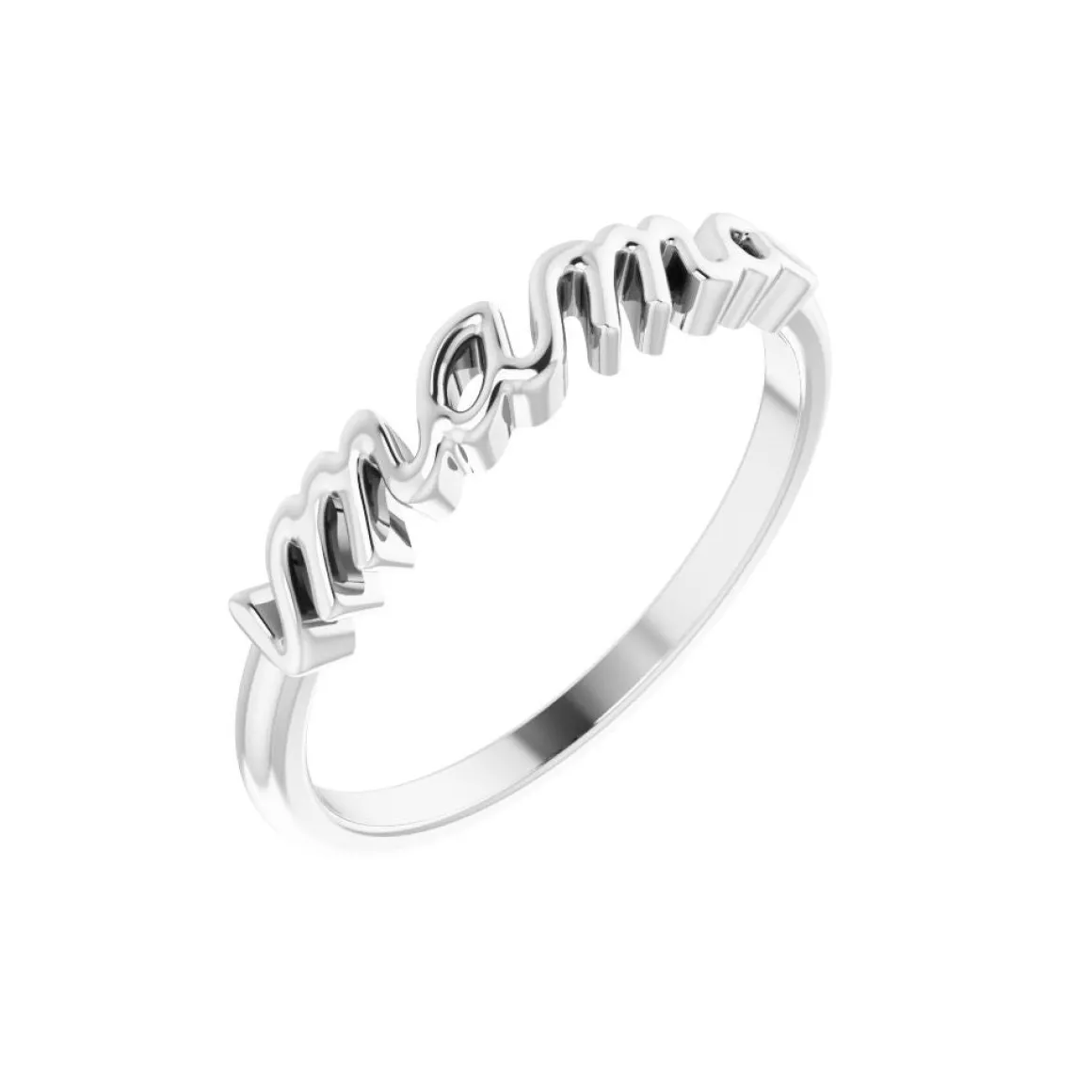 Sterling Silver Mama Script Ring Size 7
