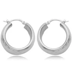 Sterling Silver Md Wide Tube S/D Earrings