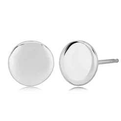 Sterling Silver 8mm Flat Round Stud Earrings