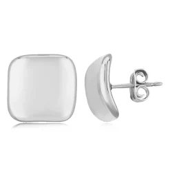 Sterling Silver 10mm Inverted Square Stud Earrings