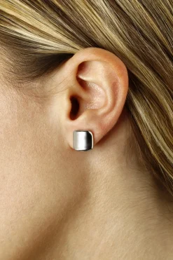 Sterling Silver 10mm Inverted Square Stud Earrings