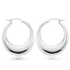 Sterling Silver Pl Shell Hoop S/D Earrings