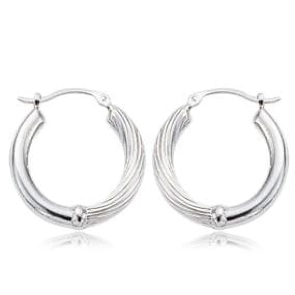 Sterling Silver Pl/Twist Hoop Earrings