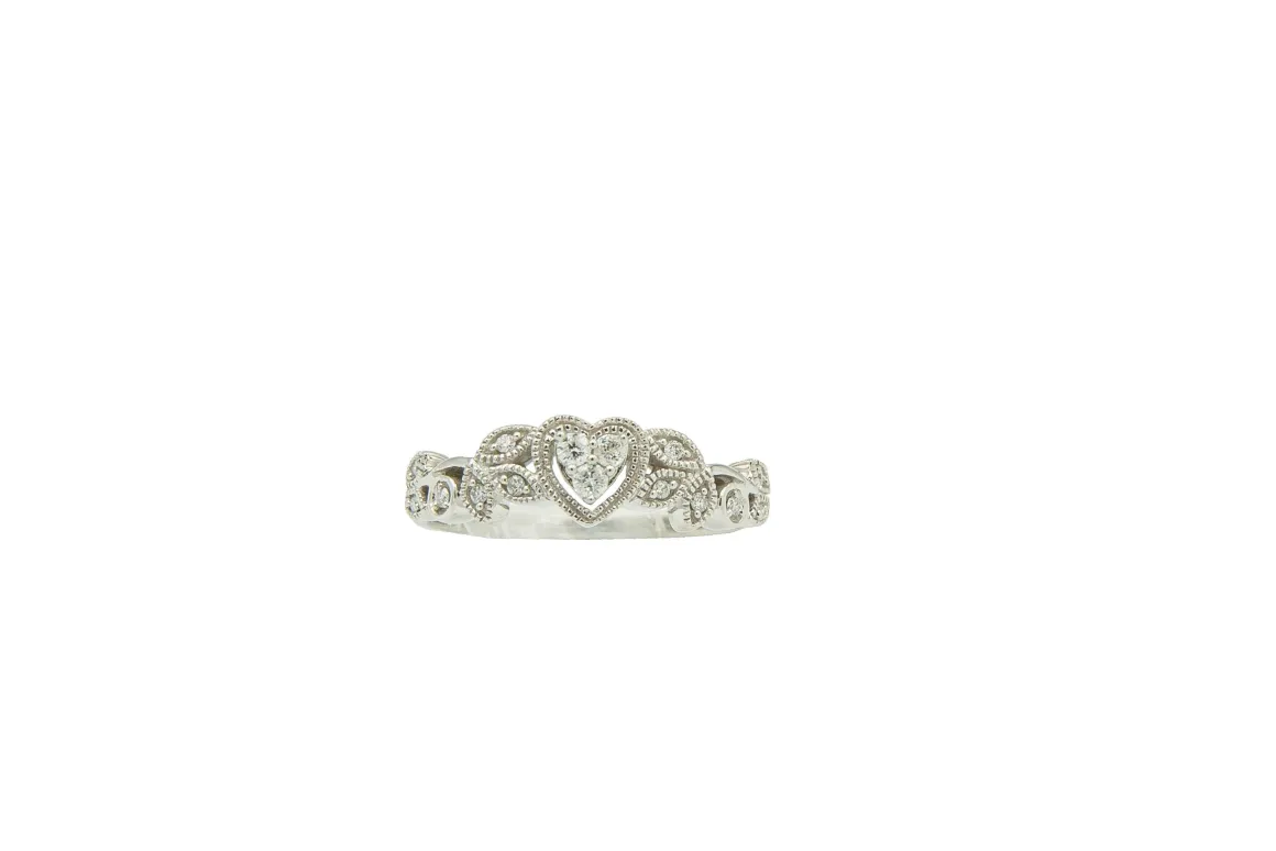 Sterling Silver Pure Promise Ring With 1/8Cttw Round Diamonds
