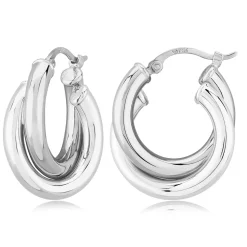 Sterling Silver Sm. Dbl Tube S/D Earrings