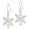 Sterling Silver  Snowflake Dangle Earrings