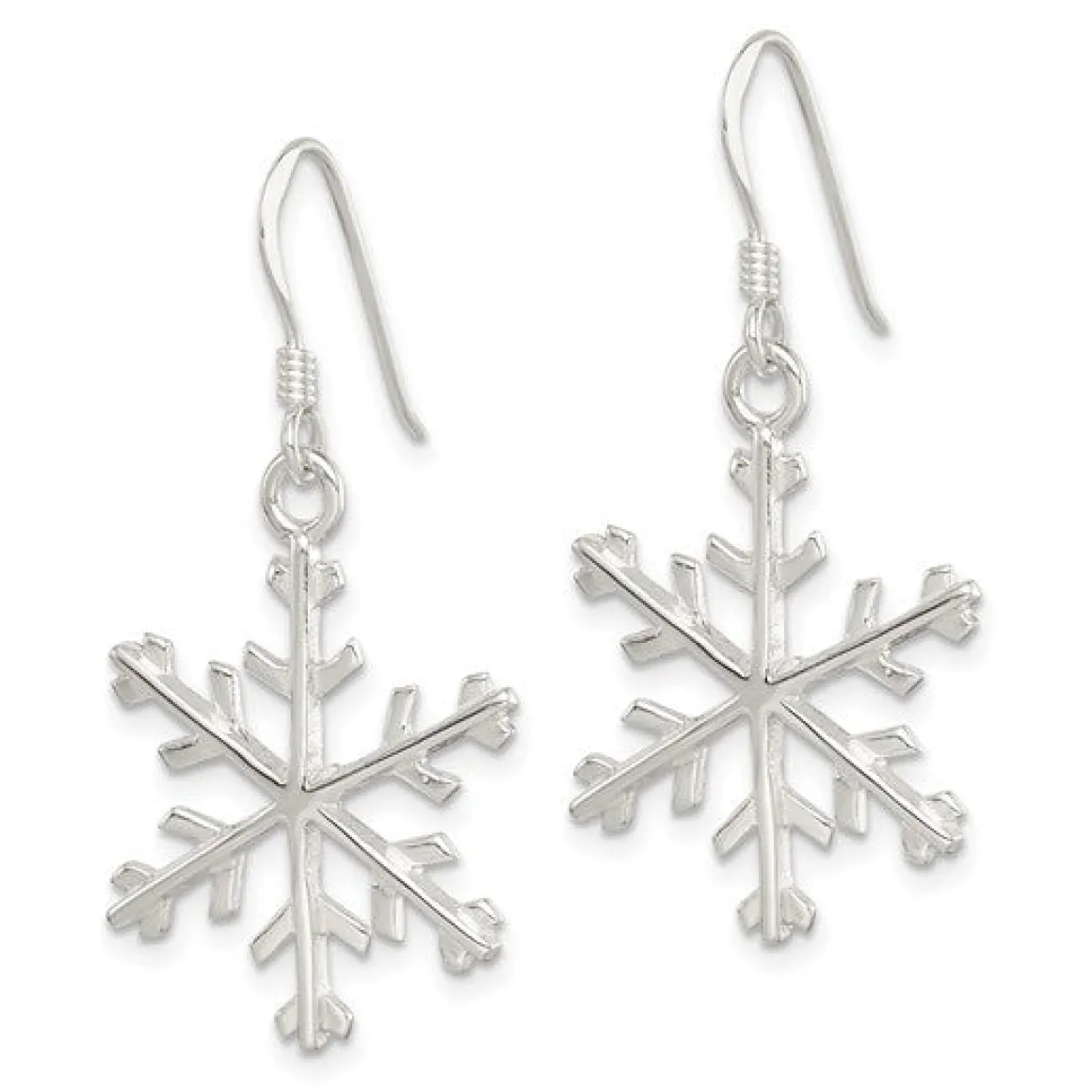 Sterling Silver Snowflake Dangle Earrings